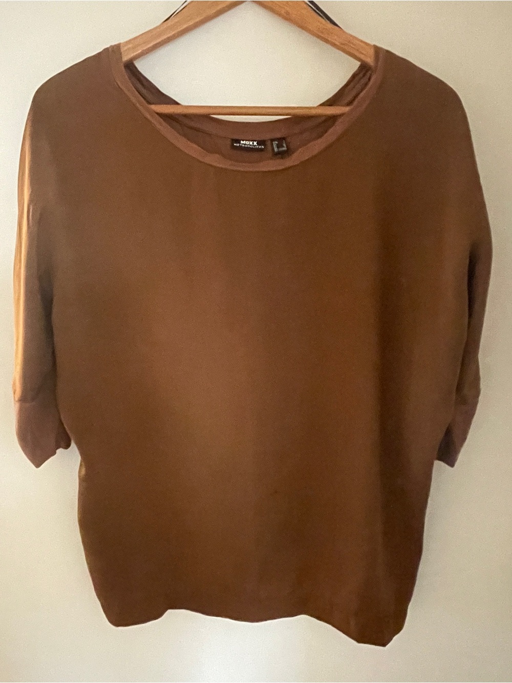 Mexx Brown / Gold Relaxed Crewneck Top